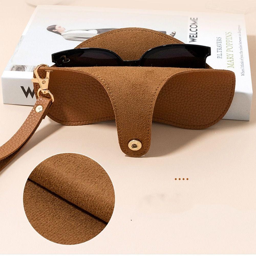 Hanging Neck PU Leather Glasses Bag Printing Sunglasses Eyeglass Bag Glasses Storage Bag  Outdoor