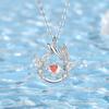S925 Sterling Silver Heart & Fish Tail Necklace - Versatile Niche Design, Forest Style Clavicle Chain