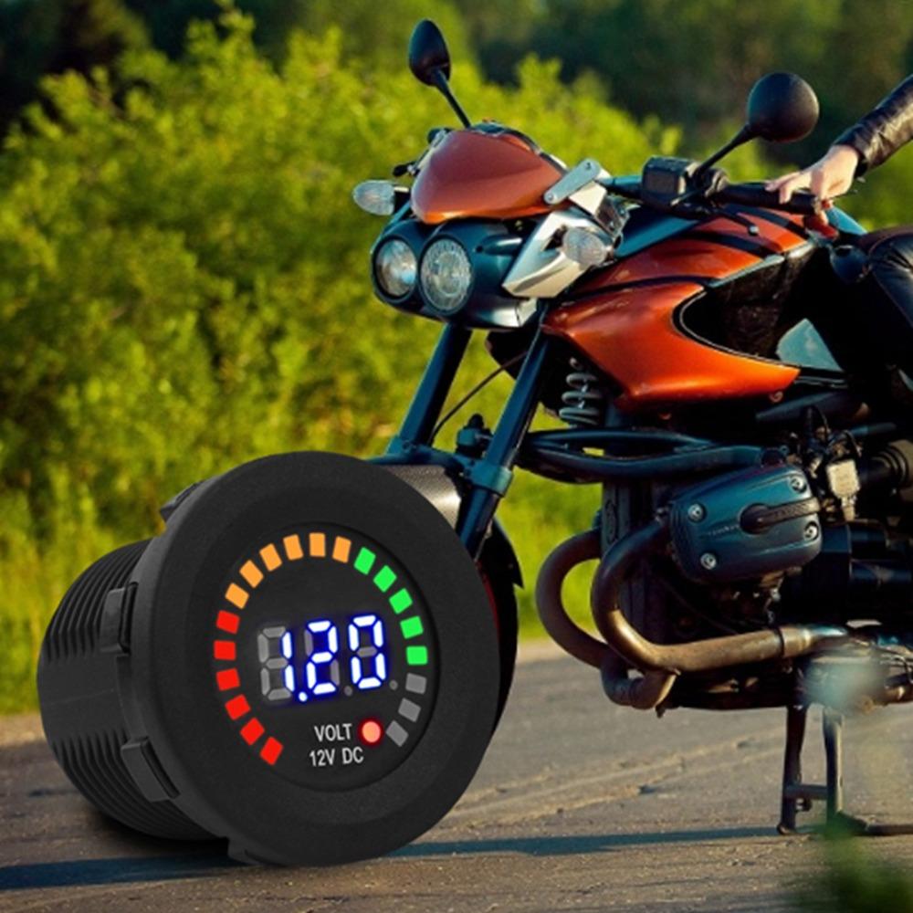 Black Digital Voltmeter 12V Waterproof Voltmeter New Voltage Meter Gauge  Motorcycle Car