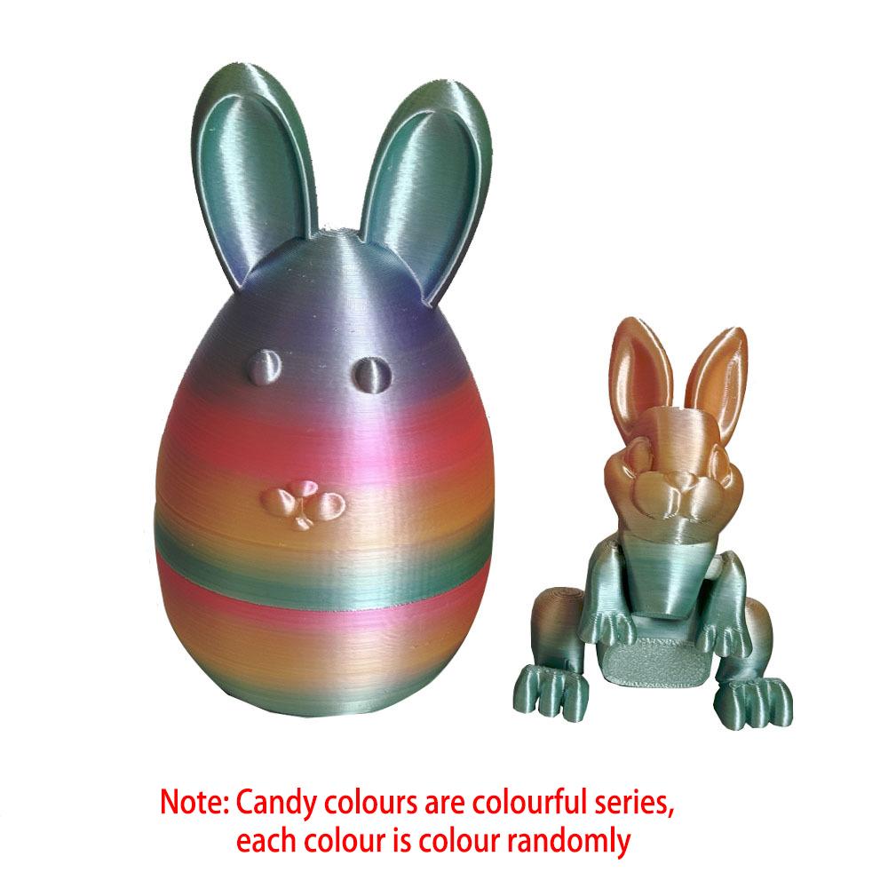 3D Printed Easter Rabbit Egg Set With Movable Joints Cute Easter Colourful Egg Home Decorations Kids Gifts Home Party Decor