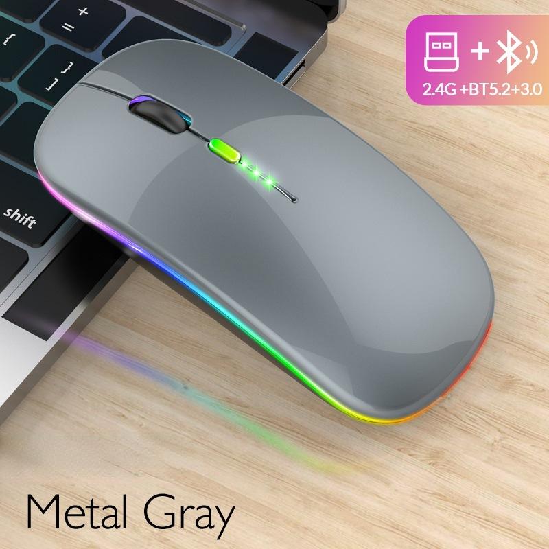 Bezdrátová myš Bluetooth Power Display Svítící nízkošumová ergonomická dobíjecí myš pro domácí kancelářskou hru
