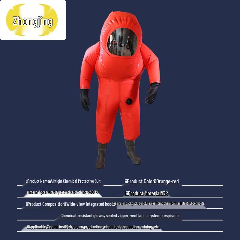 Heavy-Duty Fire & Chemical Protective Suit with Built-in Respirator