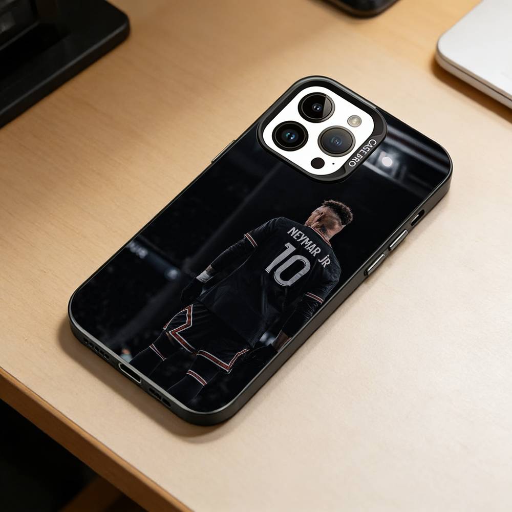 

Football 10 For NEYMAR JR Phone Case For iPhone 17,16,15,14,13,12,11 Plus,Pro Max,XS,Colored Silver Plated Inside Cover iPhone13PRO