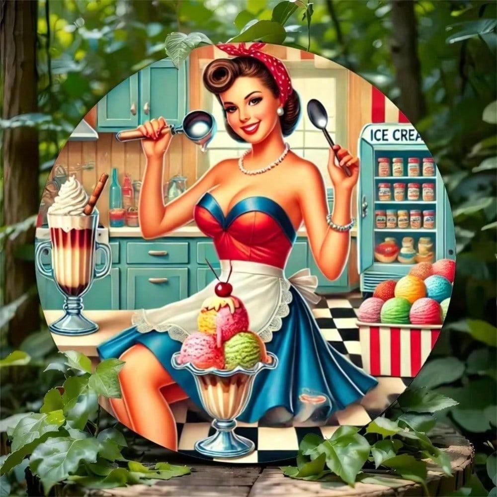 Vintage Eis Retro Metall Blechschild Wandkunst Heimdeko Küche Café