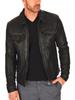 AL KHALID Men's Real Leather Black Lambskin Spread Collar Biker Jacket Street Fashion Wear