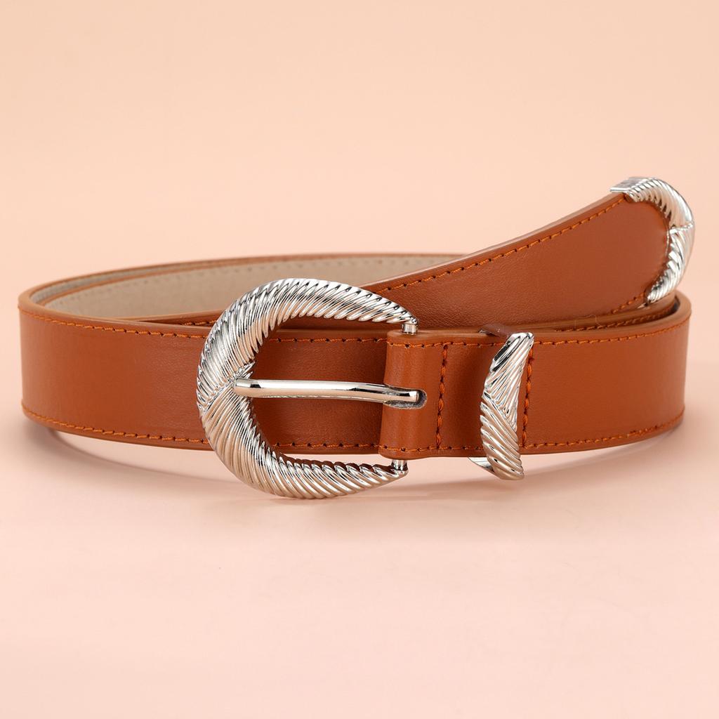 Ladies Pin Buckle Belt Gold Plated Silver Belt Suit Pants Decorative Spice Girl Belt