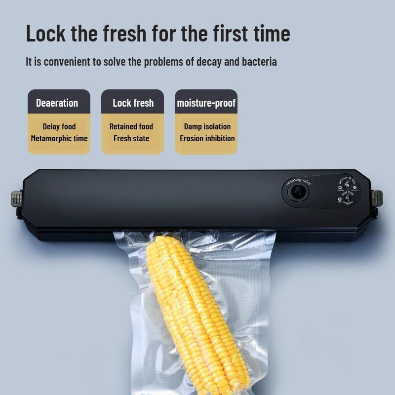 Household Vacuum Packaging Fully Automatic Vacuum Mini Small Plastic Sealer Machine Heat Sealer Film Portable Food Packet Organizer Kitchen Tool