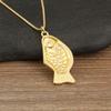 Nidin New Fashion Women's Minimalist Textured Fish Pendant Necklace Tone Animal Jewelry for Everyday Wear Perfect Gift for Her