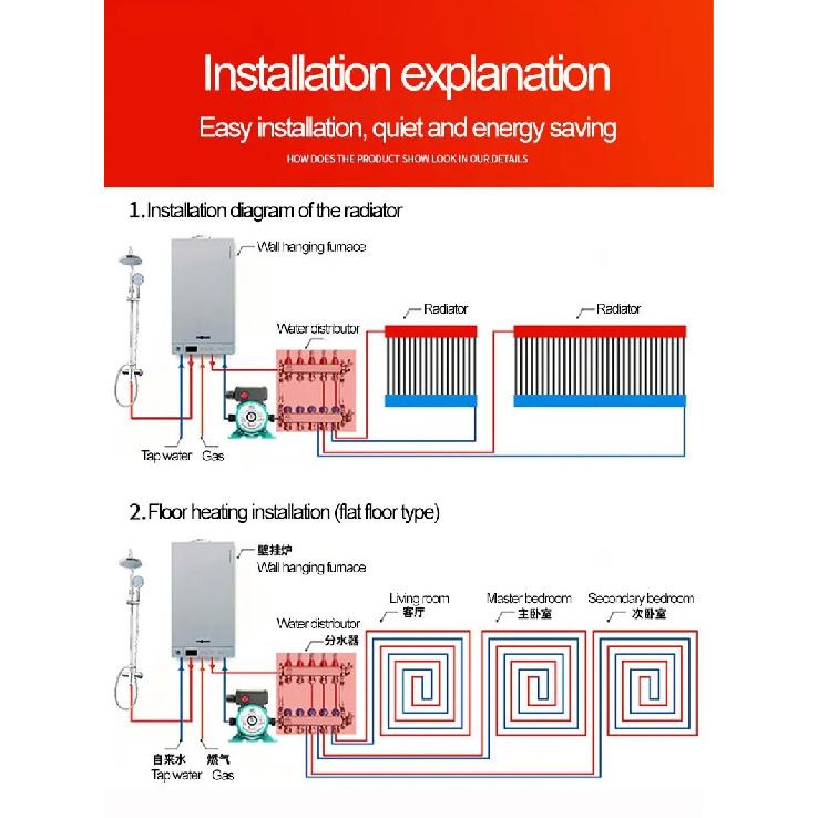 220v 165w Bass Circulating Pump Floor Heating Pipe Ultra-quiet Pipe Pump Fully Automatic Shield Water Saving Pump