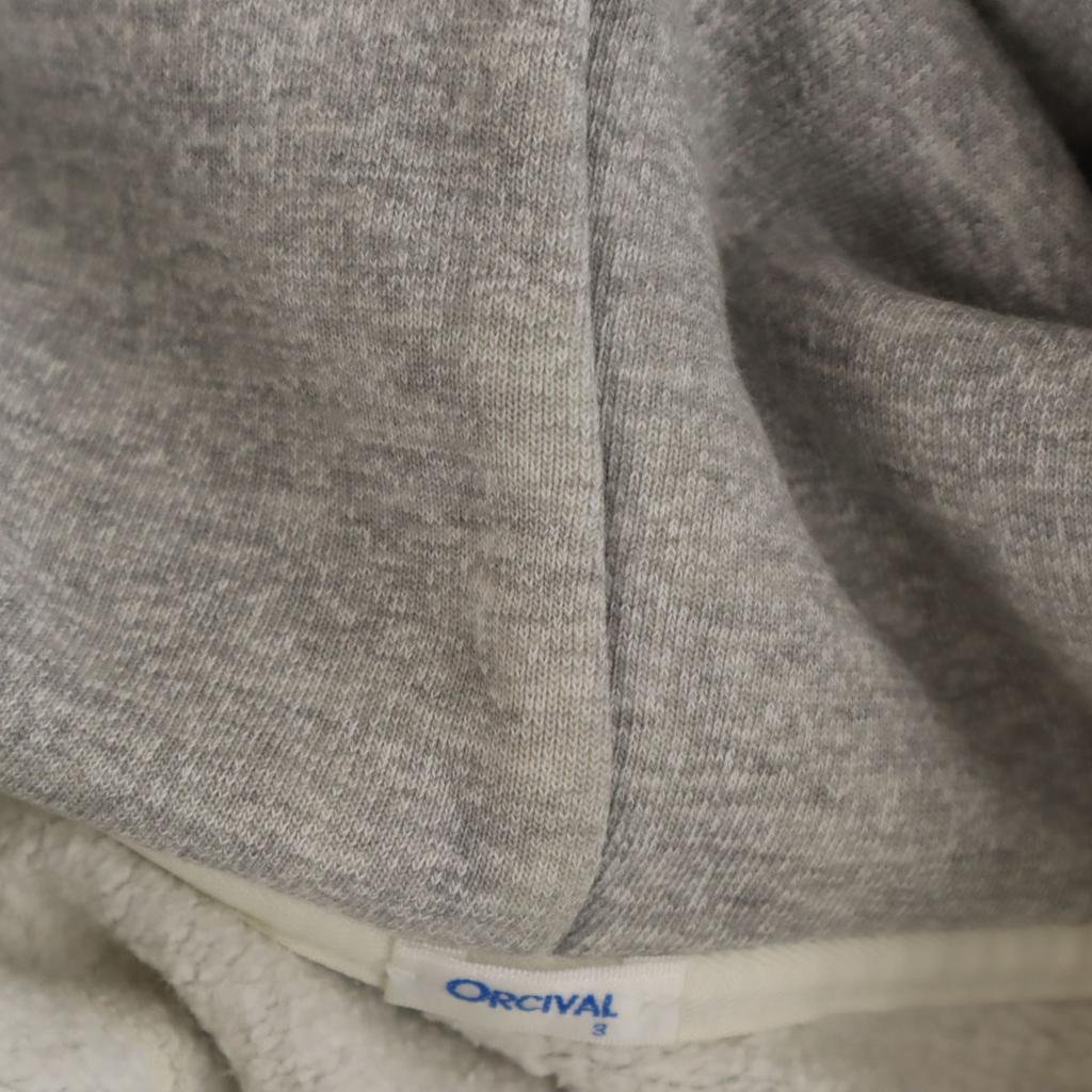 Orcival Herren Langarm Zip-Hoodie 3 grau Gebraucht Made in Japan