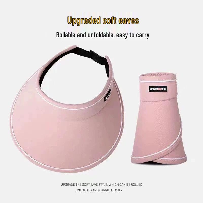 2025 Women's Open-Top Visor Hat: Large Brim UV Protection for Outdoor Spring