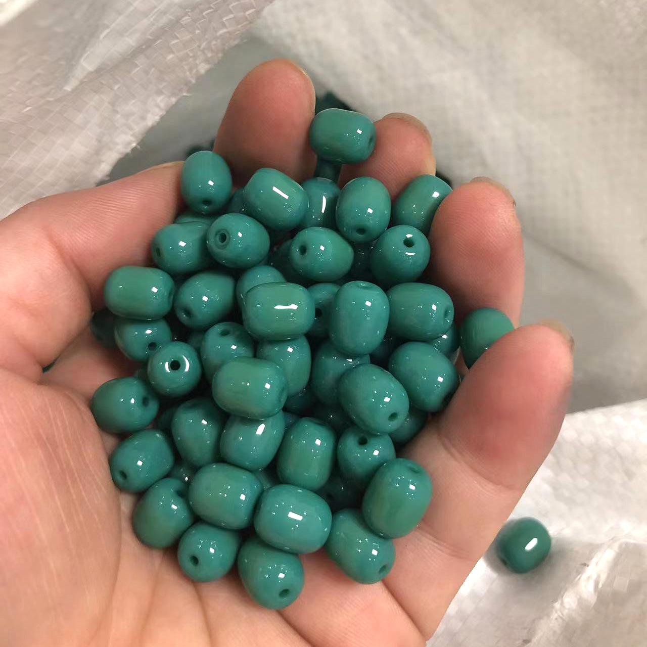 

10x8 мм цилиндрические стеклянные фарфоровые бусины-бочонки с имитацией нефрита, разноцветные бусины в форме ююбы для самодельных украшений Approx. 38 pieces