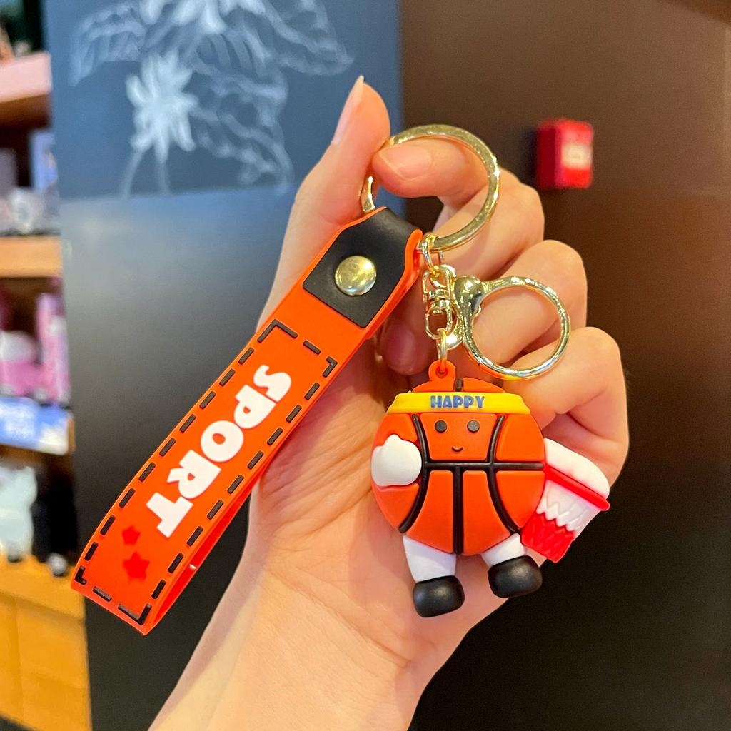 Original Badminton Figurine Keychain Fashionable Fun Cartoon Tennis Pendant Small Gift Football-related Souvenir