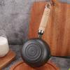 Thickened Cast Iron Mini Egg Frying Pan Double Drip-Spouts Uncoated Mini Cooking Pot 11/13cm Wooden Handle Non Stick Frying Pan