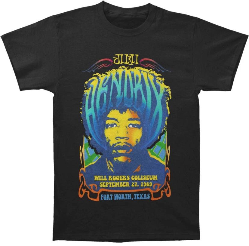 

Jimi Hendrix FORT WORTH TEXAS 1969 100% Cotton T-shirt Mens Tees Top NEW Authentic & Licensed S