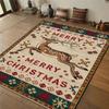 Vintage Christmas Elk Pattern Carpet Christmas Little Red Riding Hood Living Room Carpet Christmas Home Decoration Non Slip Mat