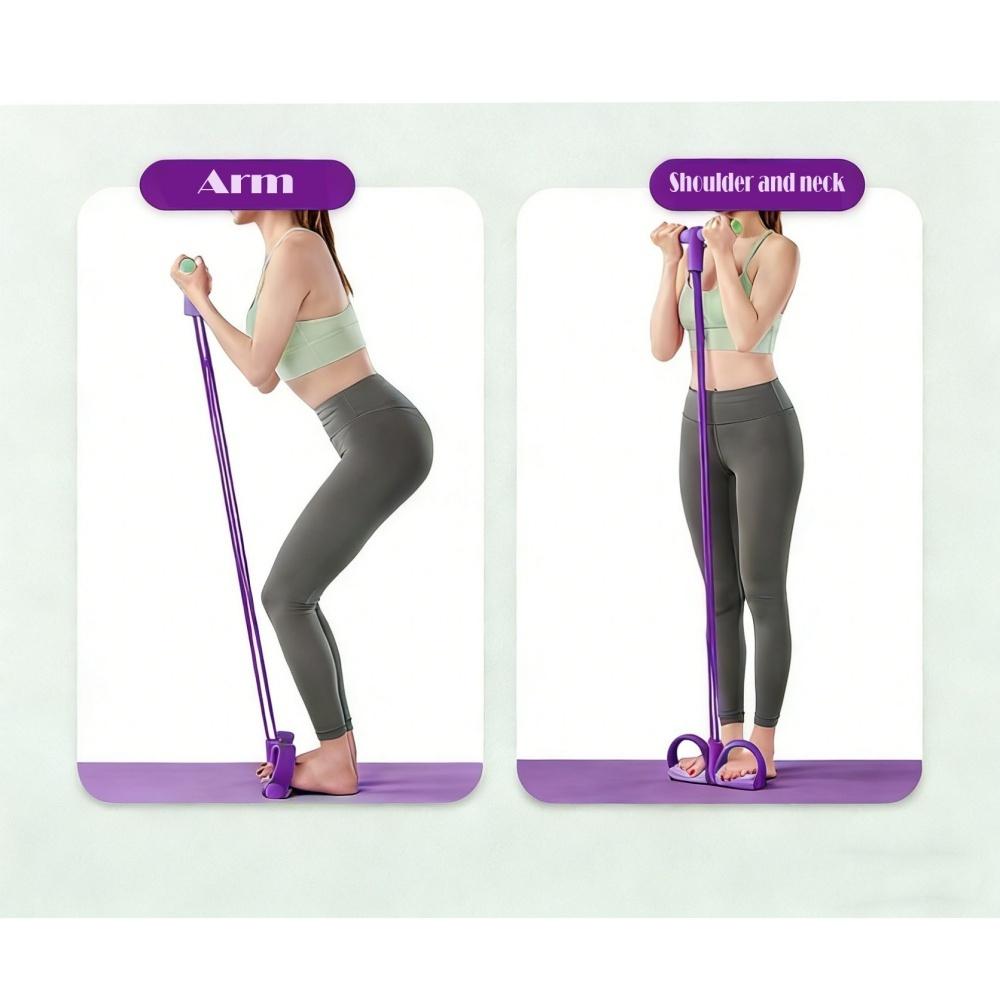 Tirante Elastico Multifunzione a Pedale con 6 Tubi per Yoga Corda di Tensione