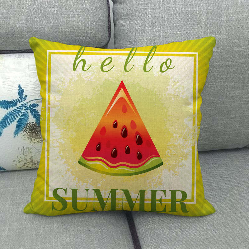 Cartoon Fruit And Vegetable Series Digital Printing Short Plush Pillow Covers For Car Sofa Office Cushion Cover Home Goods