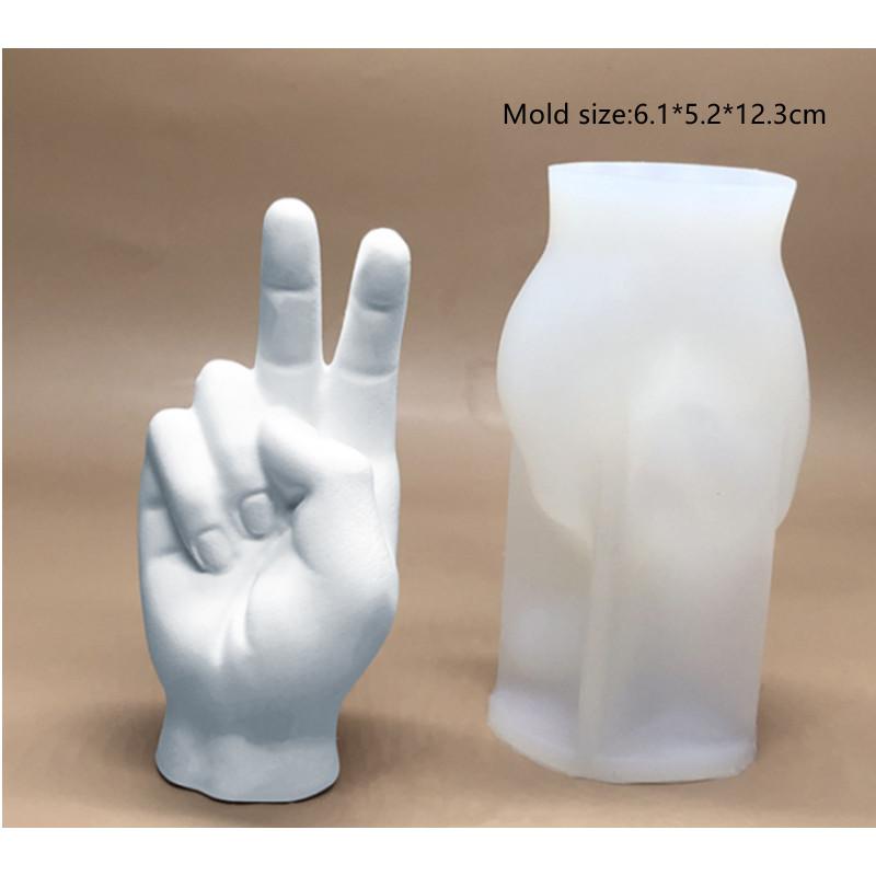 

1 шт. INS Креативна силіконова форма для свічок з соєвого воску, зроблена своїми руками, форма для ароматерапії, гіпсу, 3D, жест, палець, форма для мила ручної роботи, матеріал для домашнього декору