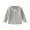 DAVE & BELLA Girls' Long-Sleeve Ruffle-Collar Cotton Base Layer