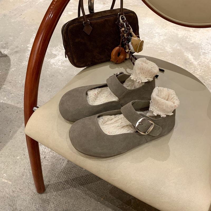 [] Puff Soft Bread~ Big Round Head Casual Platform Mary Jane Single Shoes Women