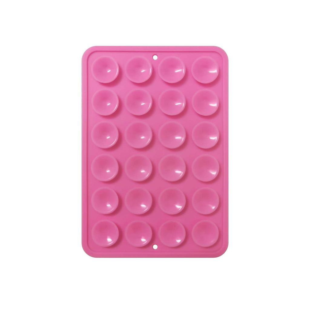 Black Silicone Anti-Slip Phone Stand: 24 Portable, Minimalist Suction Cup Stickers