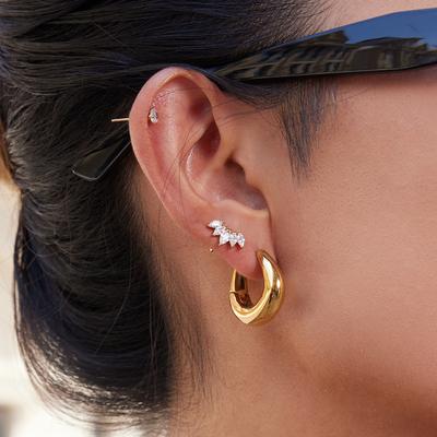 Design Sense Classic Style 18K Gold Earrings Jewelry