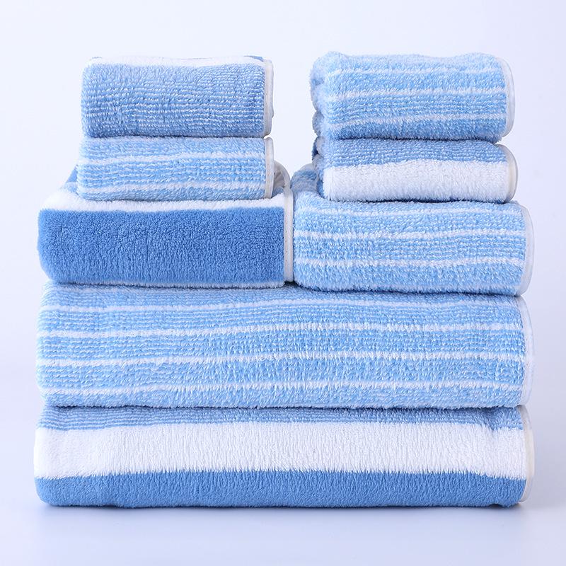 Set de 8 prosoape: Prosoape Groase Absorbante pentru Baie, Față și Păr din Fleece de Corali pentru Adulți și Copii