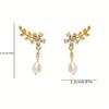 1 Pair Elegant Zircon Tassel Earrings Luxurious Pearl Flower Design Women Fashion Temperament Personal Pendant Jewelry Earrings