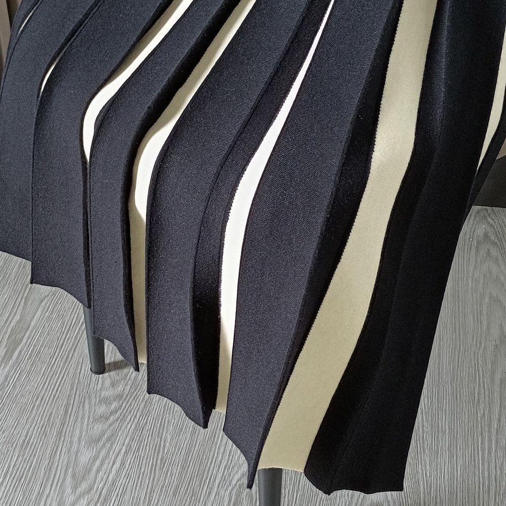 Colorblock Elastic Waist Womens Skirts Contrast Color Skirts Solid Streetwear A Line Midi Skirt