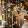 18pcs Clear Acrylic Christmas Tree Decor Teardrop Shape Shock-Resistant Christmas Hanging Suspended Decorations Sparkling