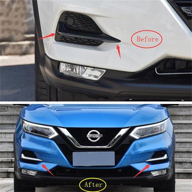 Für Nissan Qashqai J11 2018 Frontstoßstange Nebelscheinwerfer Lampe Augenlid Augenbraue Abdeckung Nebelscheinwerfer Verkleidungen Auto Styling Zubehör