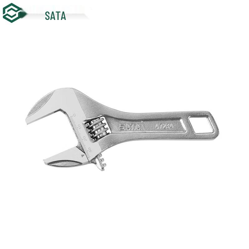 SATA 47234 Large Opening Short Handle Adjustable Wrench 10 inches