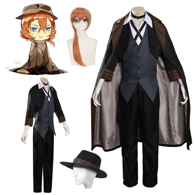 Stray Bungo Dogs Nakahara Chuuya Cosplay-kostyme Middelalder Detektiv Retro