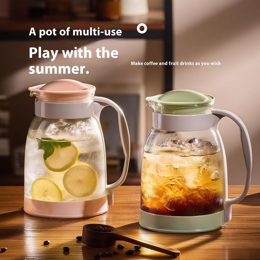 Gianxi Kaffeekanne Haushalt Handaufguss Kaffeeset Große Kapazität Teekanne Glas Hitzebeständig Obstkaffeekanne