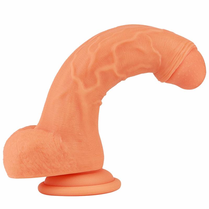 Female Silicone Dildo Double Layer Soft Masturbator Foreskin Sucker Dildo