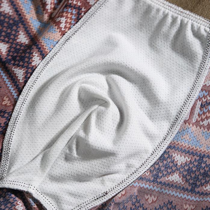 3pcs Retro Men's Underwear Ethnic Style Ice Silk Underwear Men's Breathable Underwear Summer Men's Flat Underwear Boxer Brief