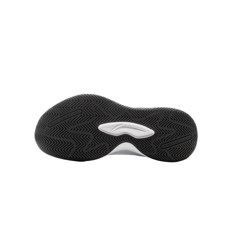 Li Ning Kids Comfortable Trendy Shock Absorption Basketball Shoes Kids Sneakers White Black YKBU102-1