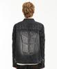 Hoodhood Embossed Denim Biker Jacket Black