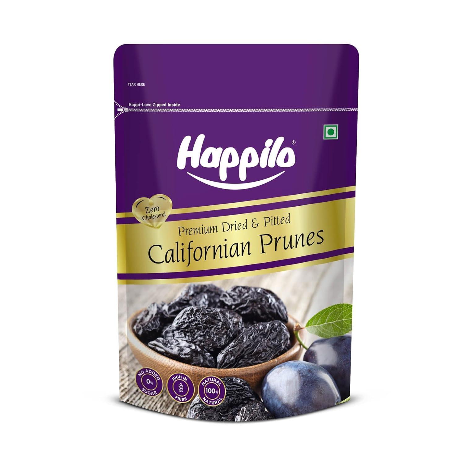 Калифорнийский чернослив без косточек (200 г), Premium Dried & Pitted Californian Prunes,  Happilo