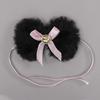 Cat Ears Headband Collar 2 Pcs With Jingle Bells Bows Lace Halloween Cosplay Costume Party Hairband (black)