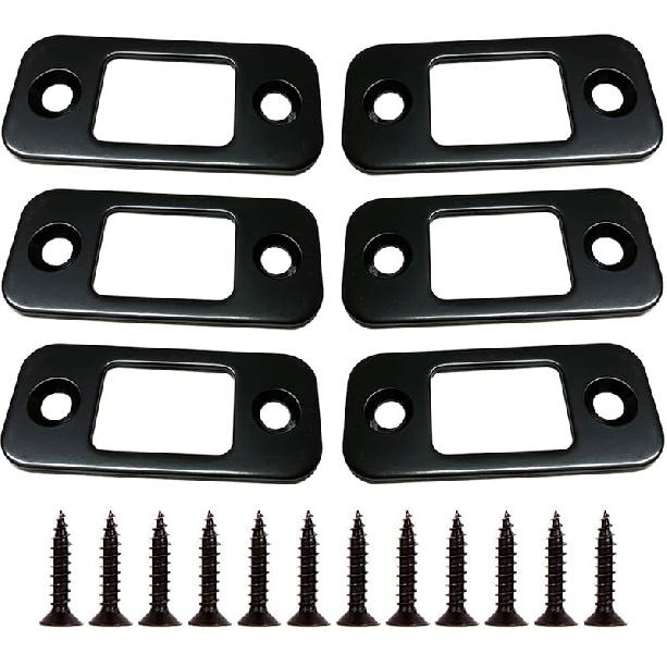 Ответная планка для замка с засовом с закругленным углом 1  x 2-1/4  с 12 винтами 1-3/8  (Сатинированный никель) - 6 упаковок