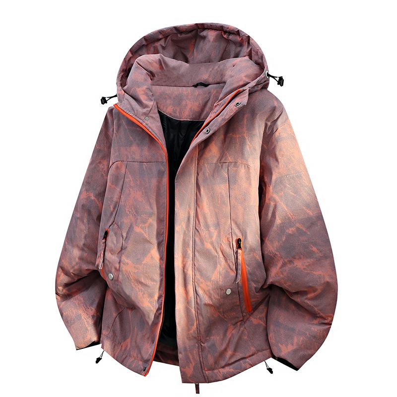 Giacca da Sci in Cotone Ispessito con Cappuccio Mimetico da Uomo e Donna - Capo d'Abbigliamento Invernale alla Moda