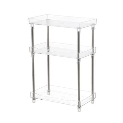 Étagère de Marchandise Acrylique Acier Inoxydable Rack de Rangement Durable Tendance Étagère de Rangement Décoration de Bureau Salle de Bain Cuisine