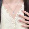 Silver Star Necklace for Women - Shiny Zircon Star Pendant Chain