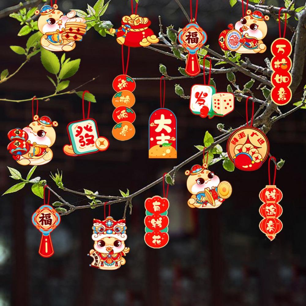 Zodiac Snake Snake Year Hanging Pendants Chinese Style Potted Plants Hanging Card  Spring Festival