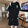 Men's Waffle Summer Suit  Casual 4XL 5XL T-shirt + Shorts Suit Men's Tracksuit Solid Color Tracksuit Loose Suit