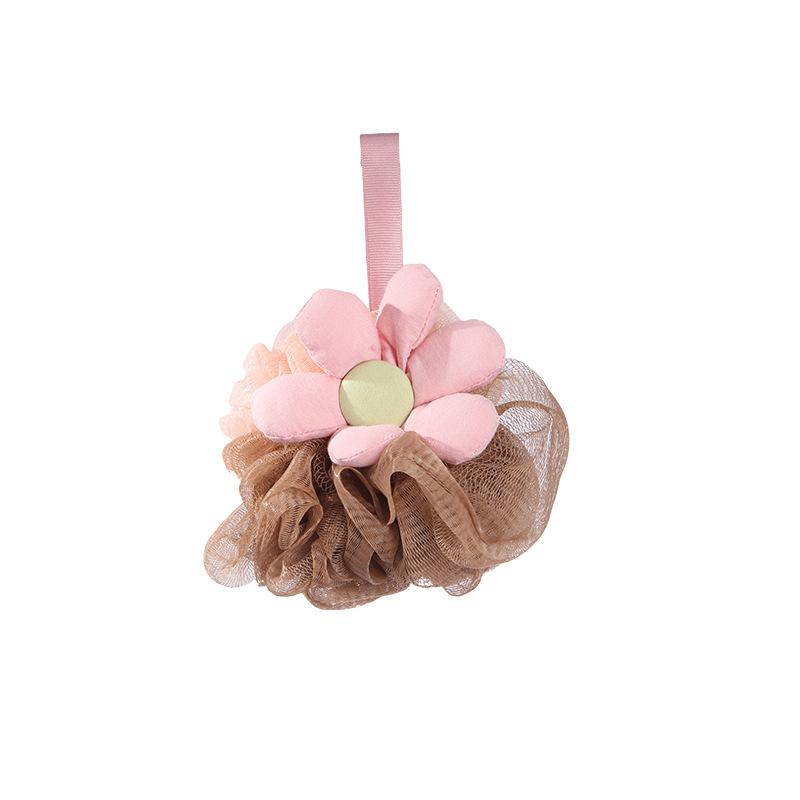 Bath Flower Shower Loofah Reusable Body Scrubber Exfoliating Mesh Bath Accessories For Kids Adults Lanyard Included Soft PE