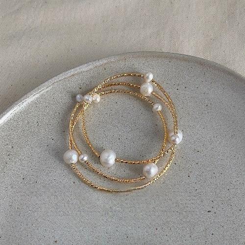 French Baroque Freshwater Pearl Bracelet Female Retro Niche Design Sense Bracelet Hand-made Gentle Temperament Jewelry
