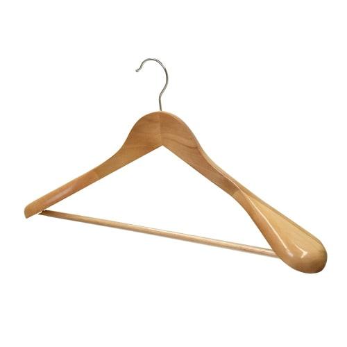 

Park Lane Natural Wood Jacket Hanger, Wooden Hanger for Men and Women, Fits Thick Suits, Wide Shoulders, Non-Slip, 45cm, Closet Storage